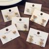 Autumn Winter Earrings Coffee Colored Flocking Bear Earrings Sweet Cartoon Style Ear Studs Suitable for Trendy Women