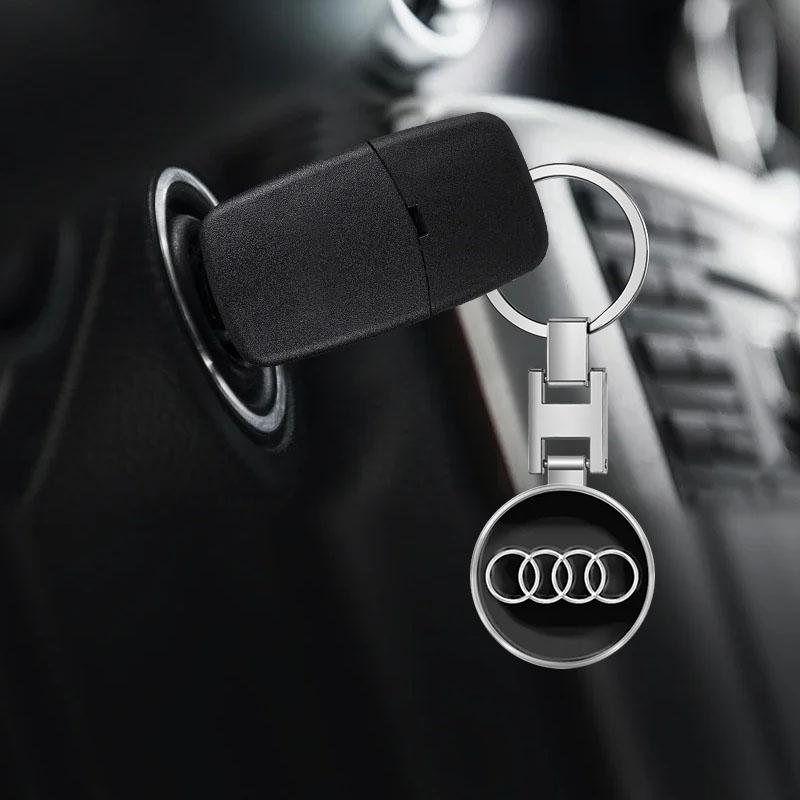 Car Keychain Car Emblem Gift with Key Ring Auto Accessories for Audi C7 C6 C5 B5 B6 B7 B8 B9 D3 Q3 Q5 Q7 TT A1 A3 A4 A5 A6 A7
