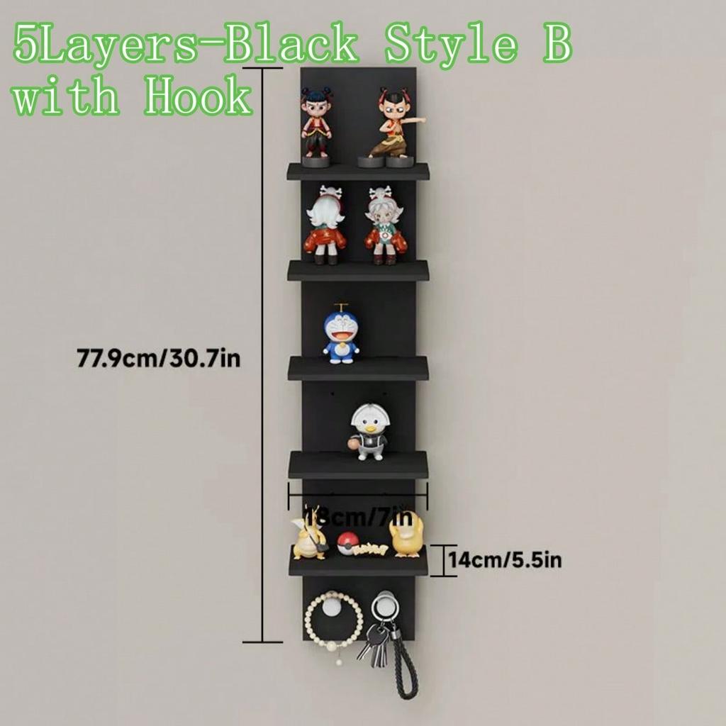 3/5-Tier Floating Wall Shelf Unit For Wall Decor & Makeup Vanity - White Narrow Cute Display Storage Shelf For Small Spaces