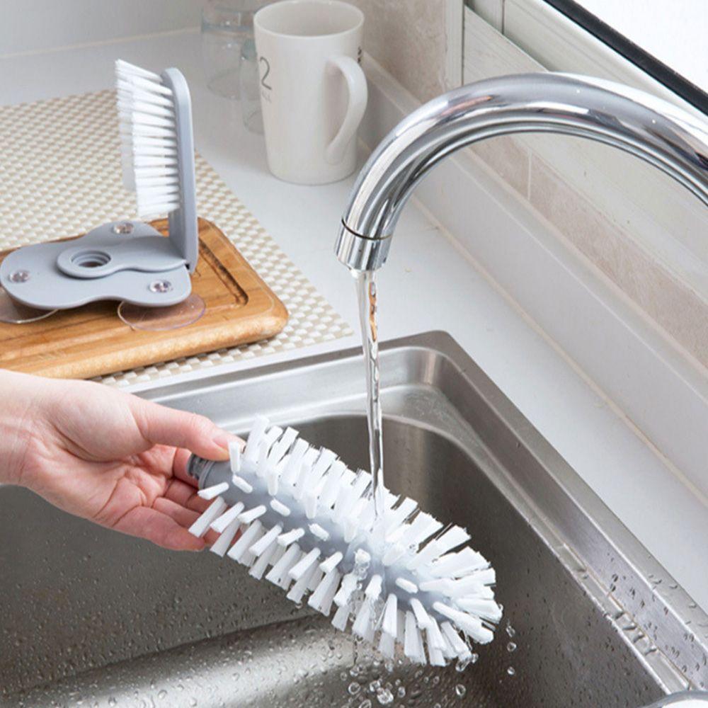 Spazzola per Tazze Pigra 2 in 1 Pulizia Senza Sforzo Spazzola per Pulire Tazze di Vetro Utensili da Cucina