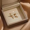 Zinc Alloy Brooch Pin Star Shape Lapel Badge with Rhinestones Inlaid Decorative Outfit Pin