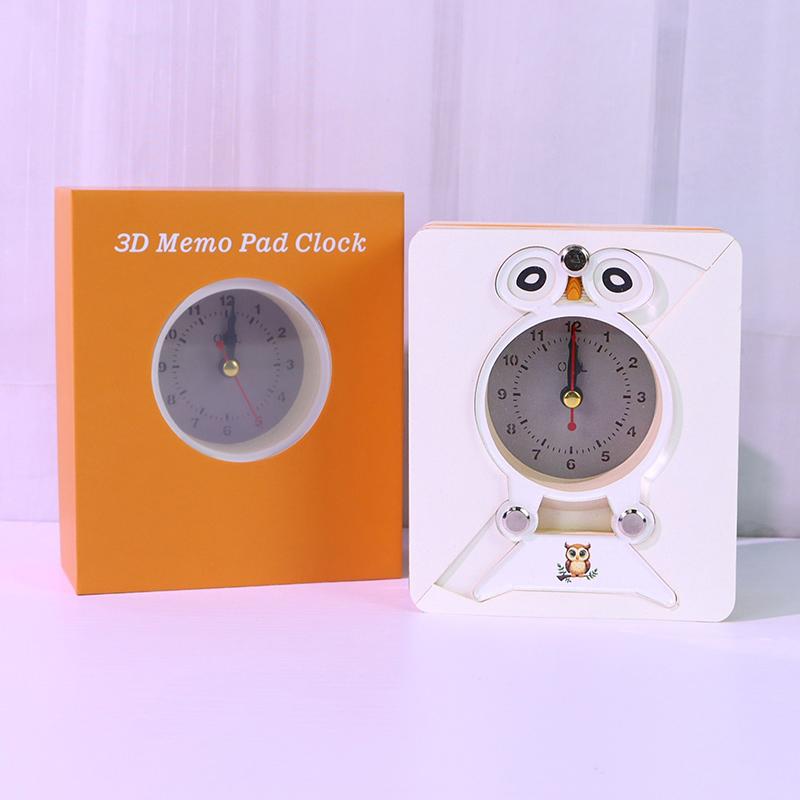 Calendario Orologio da Scrivania 2026 Con Orologio Luce LED Calendario 3D Strappabile Arte Intaglio su Carta Blocco Note Blocco Note Natale
