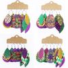 Multi-Layer Carnival Leather Earrings Leopard Print Women