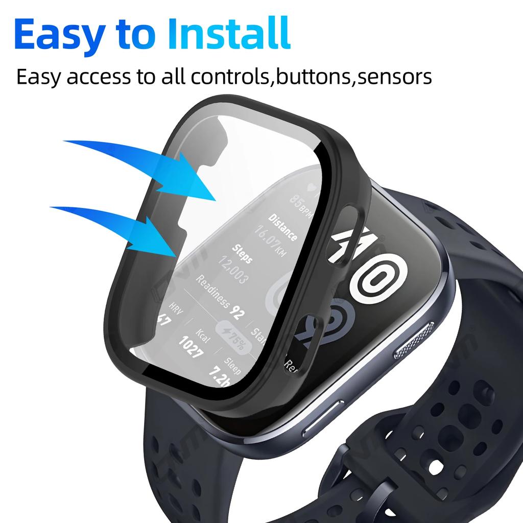 Glass+Case for Amazfit Bip 6 Tempered Glass Screen Protector & Hard PC Protective Bumper for Amazfit Bip6 Accessories