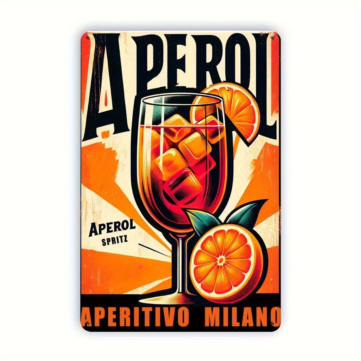 Vintage Metal Aperol Spritz Sign Aperol Spritz Vintage Metal Tin Sign Milan Italian Kitchen Art EasyHang PreDrilled For 20x30cm(7.8x11.8inch)