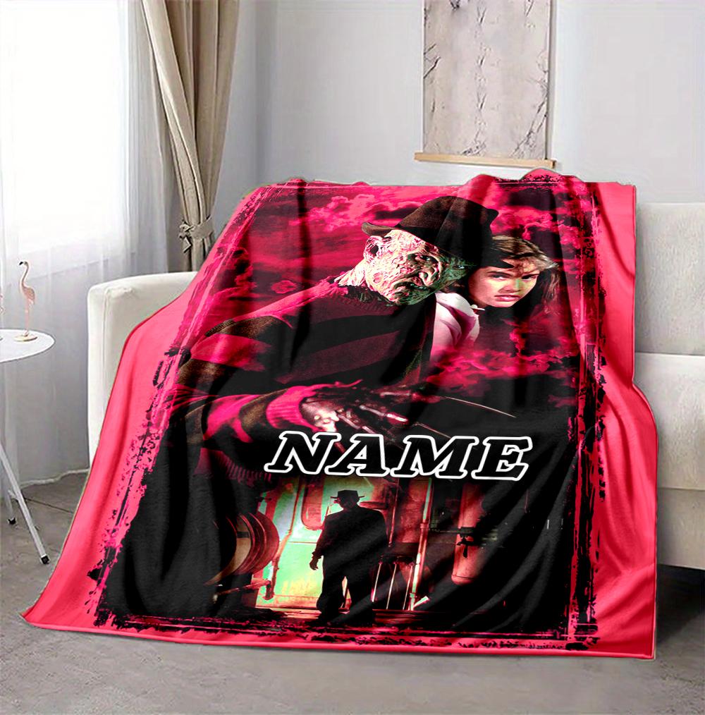 Custom Name Nightmare House Flannel Blanket Throw Blanket Soft Warm Sofa Bed home Decor Unique Gift