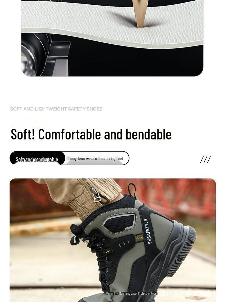 TK All-Season Lightweight Safety Boots - Anti-Smash & Puncture, Comfortable for Long Standing