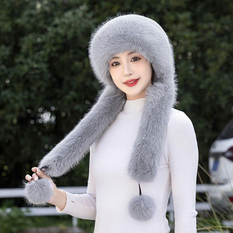 Winter New Warm Hat Scarf Integrated Thickened Cold-proof Windproof Neck Protection Cycling Headhat Fashionable Women's Hat