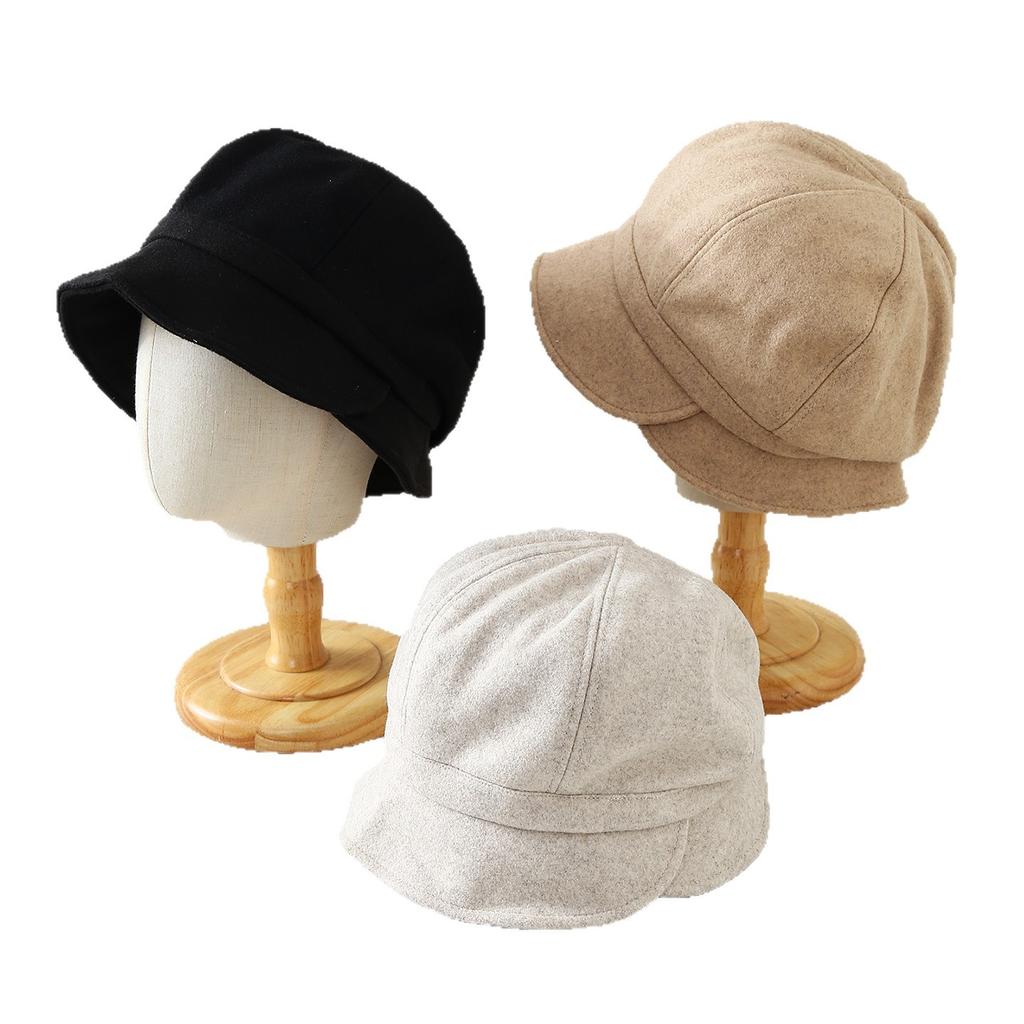 New Autumn and Winter Retro Literature and Art Tide Cool Light Luxury Octagonal Hat Men and Women Warm Casual Versatile Painter Bucket Hat