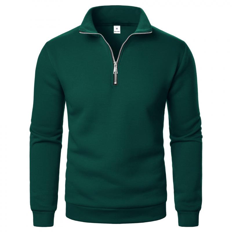 

Men s Stand-Up Collar Half-Zip Solid Color Sweatshirt - Casual Long Sleeve Fashion Pullover, 2026 Edition S
