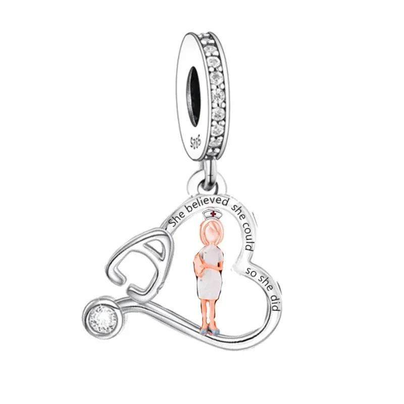 FC Jewelry Fit Original Charm Bracelet 925 Silver Be Strong and Be Yourself Yoga Girl Pendant Bead For Making Berloque DIY
