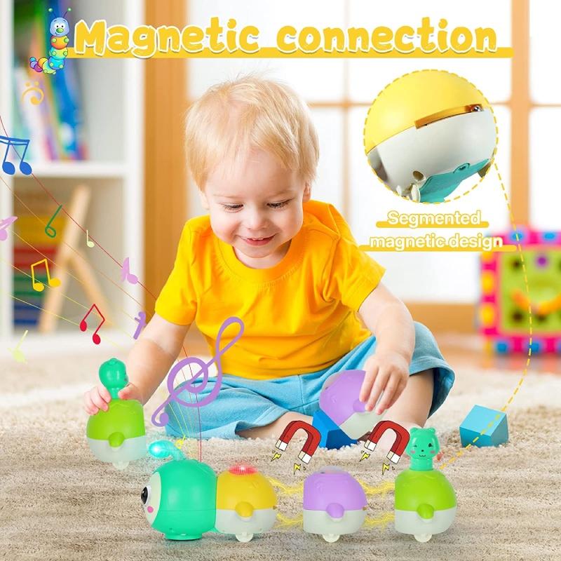 Cartoon Animal Electric Magnetic Swinging Music Light Caterpillar Toy