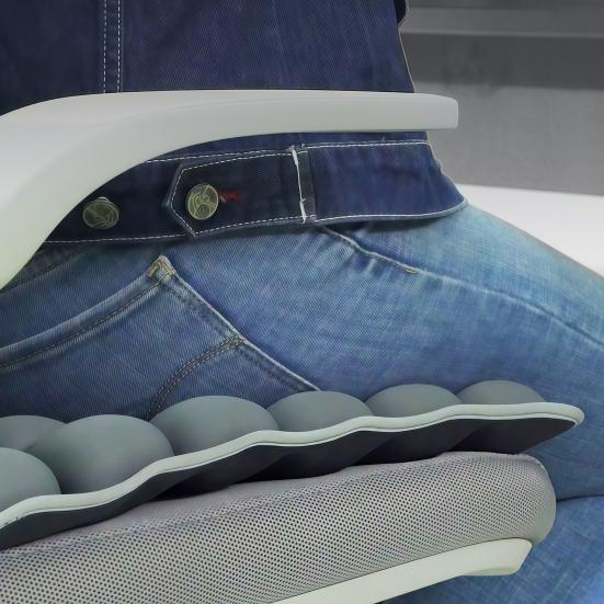 Aufblasbares Luftkissen für Bürostuhl Tragbares TPU-Sitzkissen mit eingebauter Pumpe Faltbare Hüftstütze