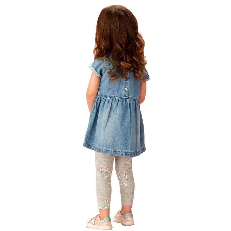 Children's Gray Rabbit Pure Cotton Cartoon Stretch Leggings