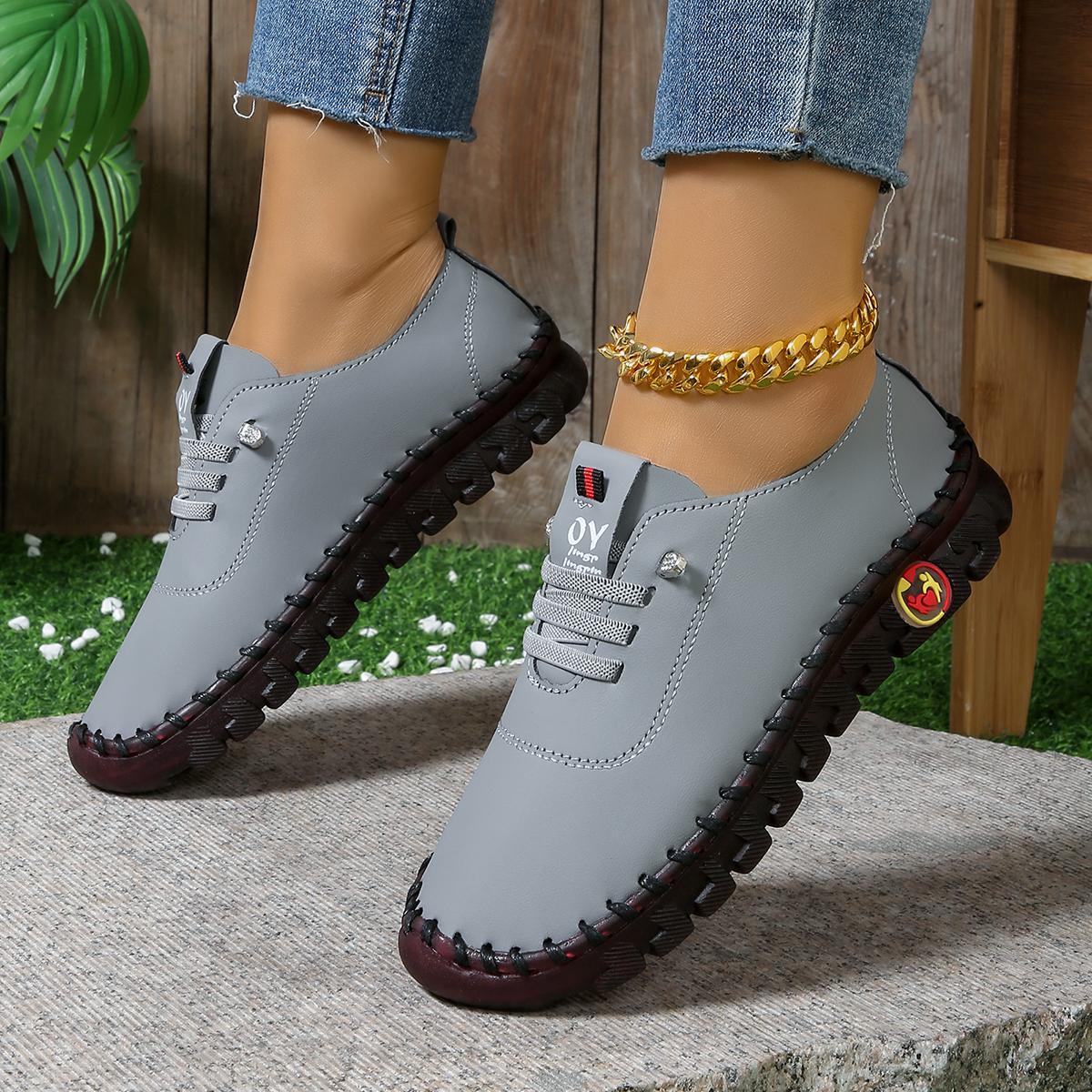 

Модные женские кроссовки Национальный тренд Дизайнерские туфли для мам для женщин Новые модные кроссовки на толстой подошве Женские Удобные уличные лоферы 35 серый