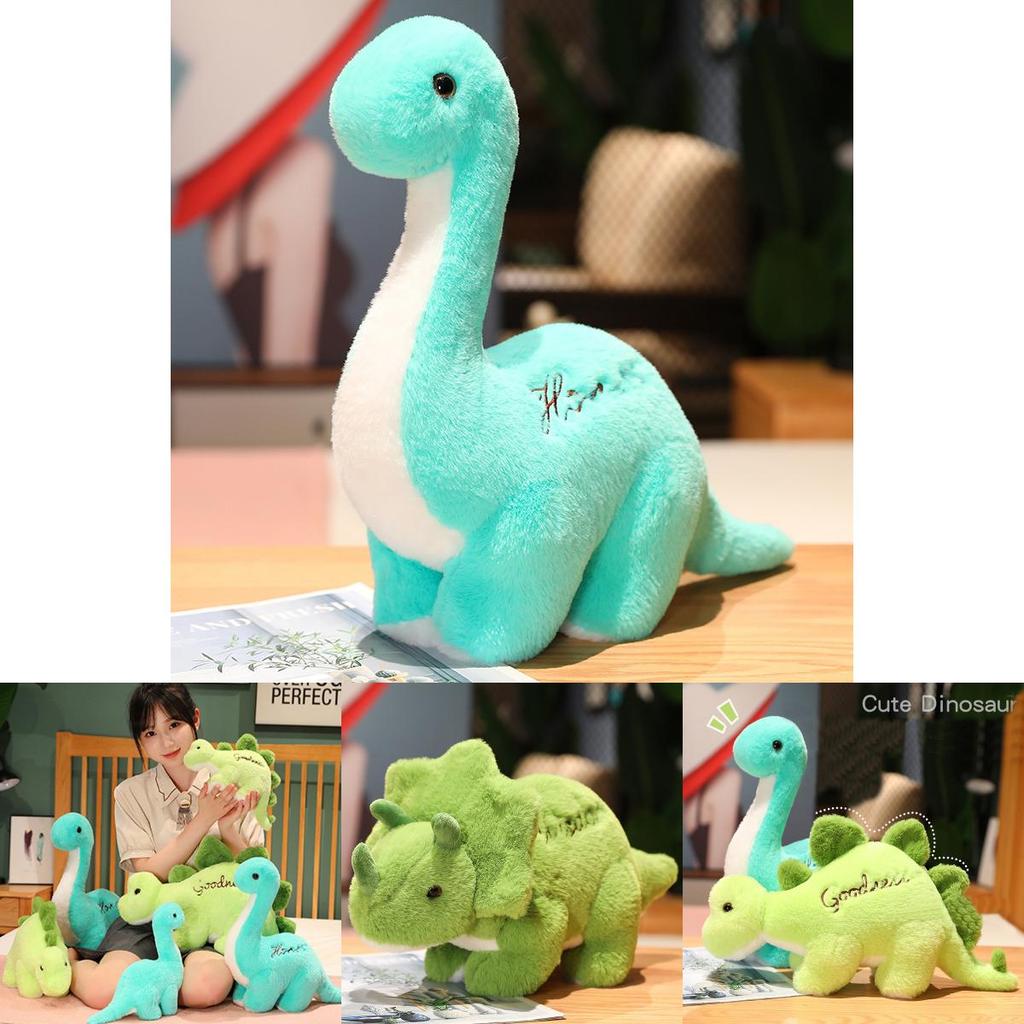 Jurassic Dinosaur Park Plush Toy Green Stegosaurus Triangular Dragon Tyrannosaurus Rex Cartoon Stuffed Animal