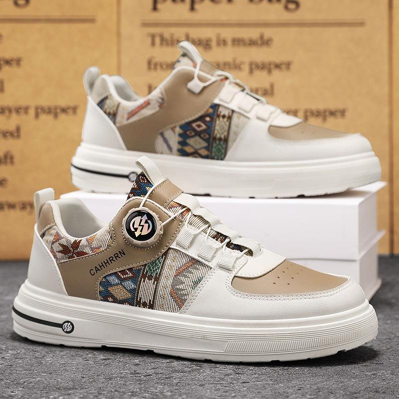 New Spring and Summer Trend Heightening Sports Running Shoes New Low-top Thick-soled Leather Surface Casual Versatile Breathable Board Shoes