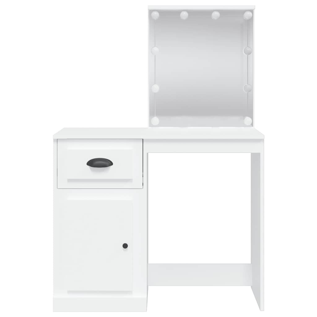 Makeup Table with LED Lights White 90 X 42 X 132.5 Cm