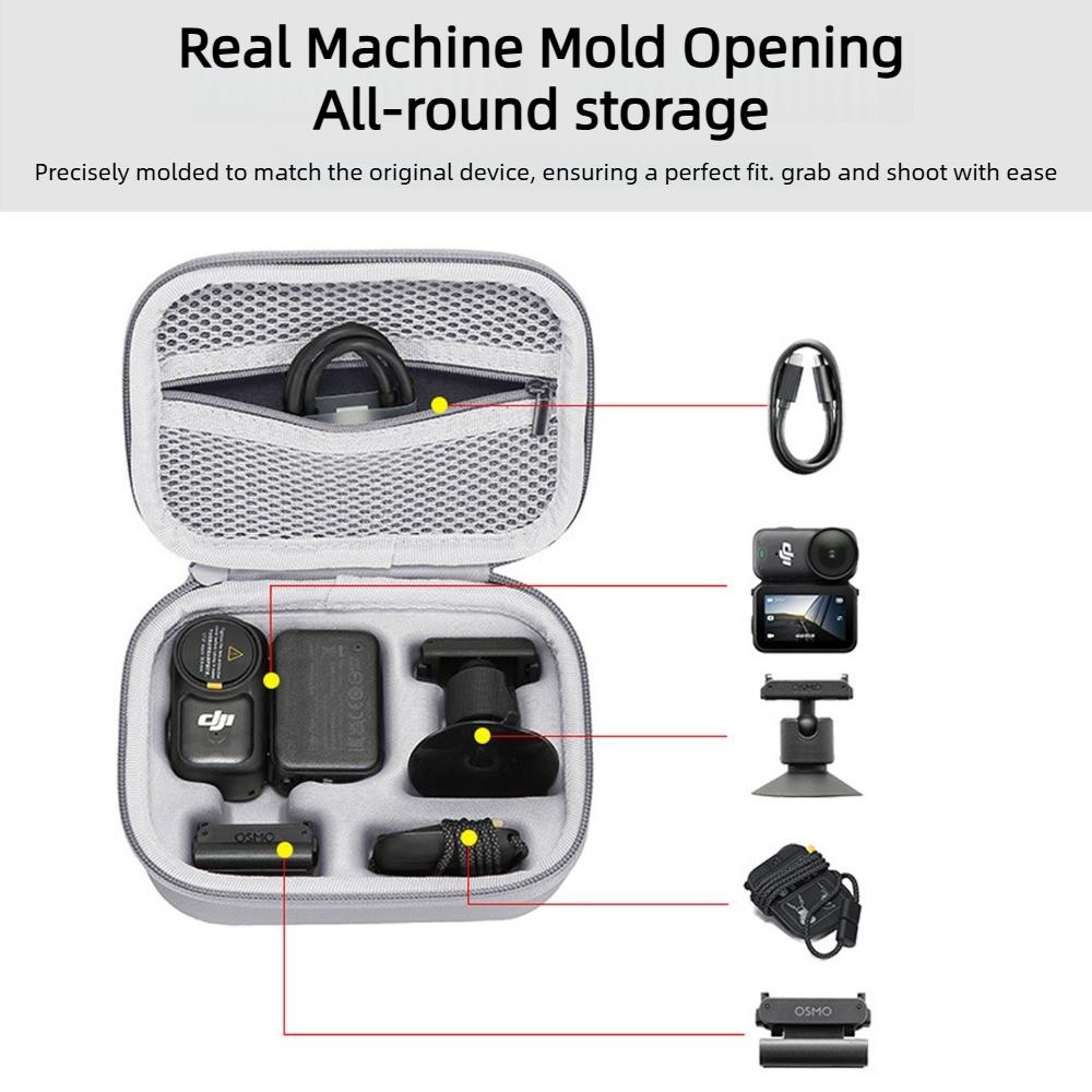 For DJI Action Osmo Nano Storage Bag with Wrist Strap PU Velvet Thumb Camera Set Accessories Bag Travel Portable Carrying Box