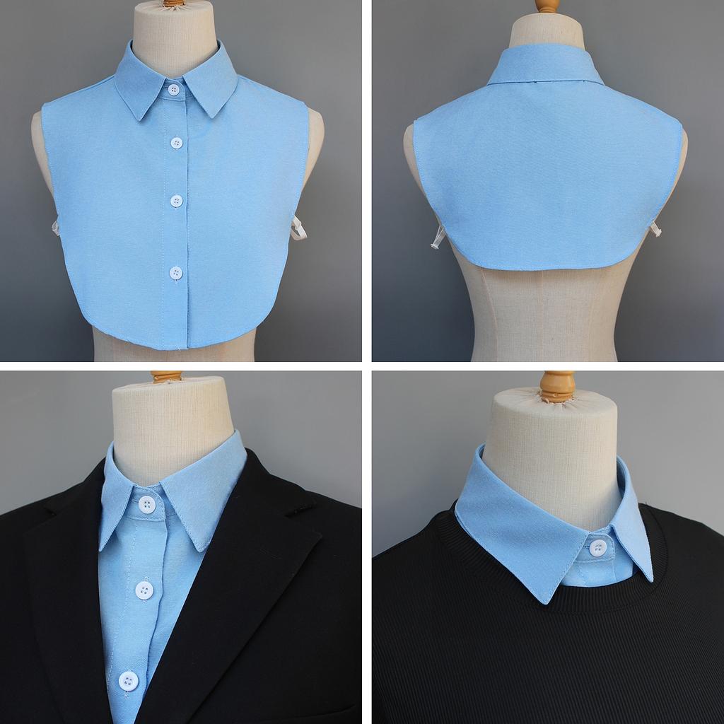 One  Blend False Collar Made of Oxford Fabric, Comfortable and Breathable, Practical, Versatile for Ladies, Available In M