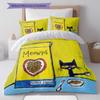 Pete Cat Dream Bedding Quilt Set Quilt Cover Pillowcase Home Decoration Birthday Gift (1 * duvet cover + 2 * pillowcase, without core)