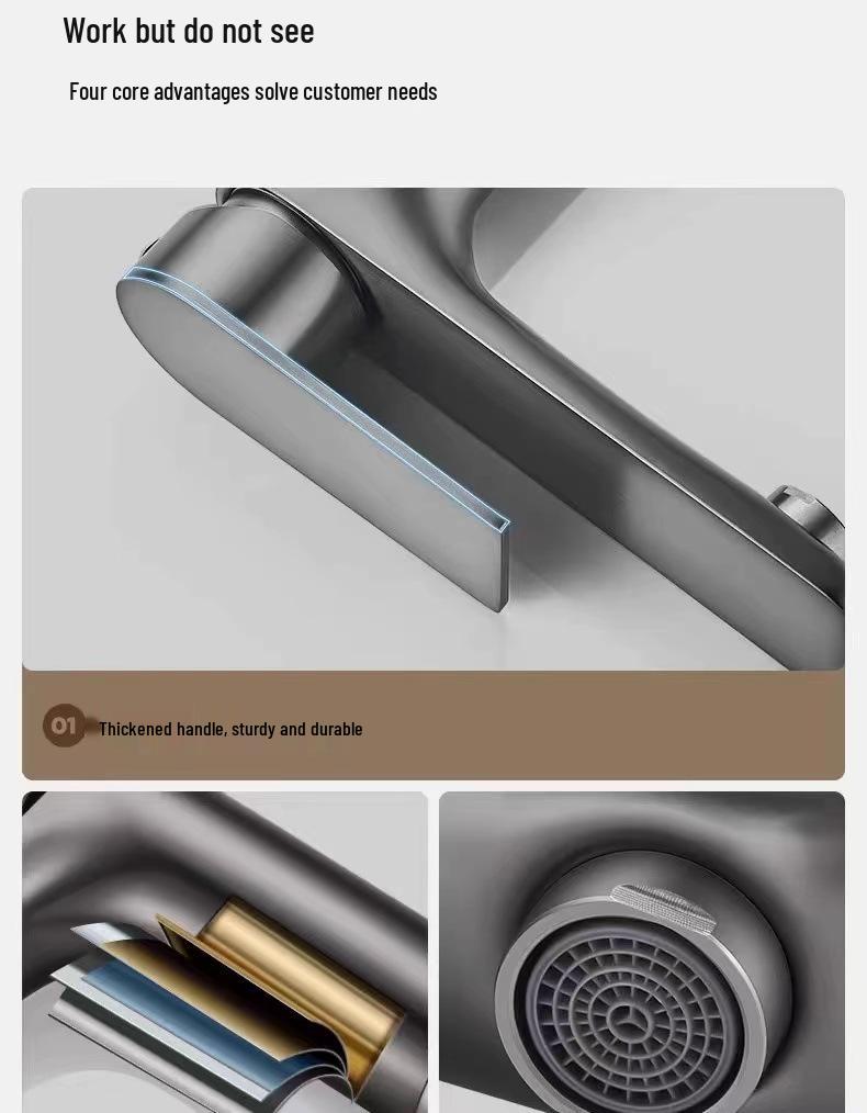 Badezimmerarmatur aus Edelstahl für Warm- und Kaltwasser