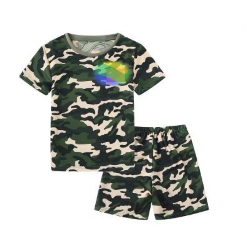 Kinder Schnelltrocknendes Camouflage Kurzarm Set