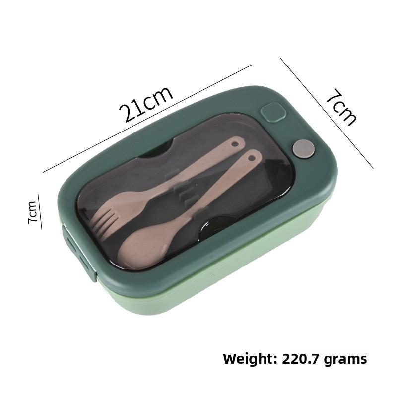 Rectangular Lunchbox with Fork and Spoon Compartments