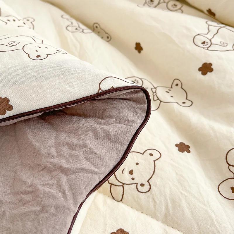 Printed Double Gauze Summer Quilt Grade A Lightweight Air Conditioning Quilt Soya Fibre Fill Soft Breathable Cool Summer Blanket
