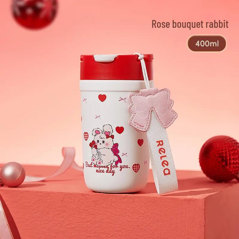 RELEA Star Whisper Rose Bouquet Rabbit Insulated Bottle