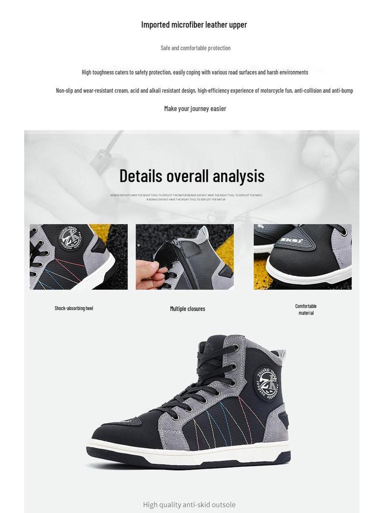 Four Season Motorcycle Riding Boots: Breathable, Anti-Fall, Road Racing & Parkour Shoes