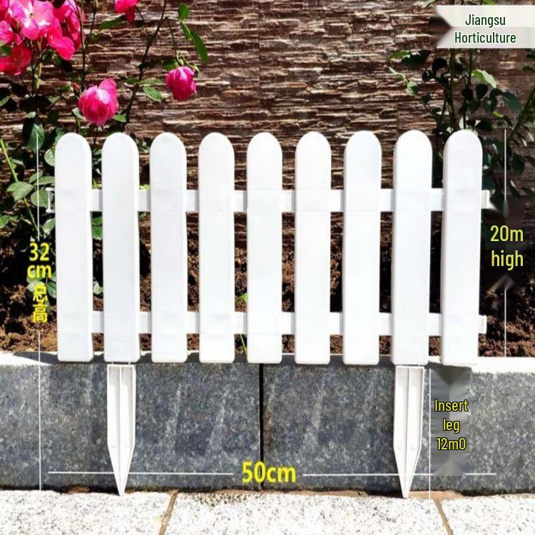 White Plastic Picket Fence for Garden, Courtyard, or Indoor/Outdoor Villa Decoration.