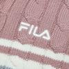 FILA Fashionable Versatile Polo Collar Knitted Jacket Women outerwear Cloud-Mushroom-White F11W519401FWT