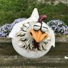 Lustiges Huhn Sitzende Zaun Deko Gartenstatuen für Zäune Hahn Wandkunst Hofskulpturen Bauernhof Terrasse Rasen Dekoration 14X13cm