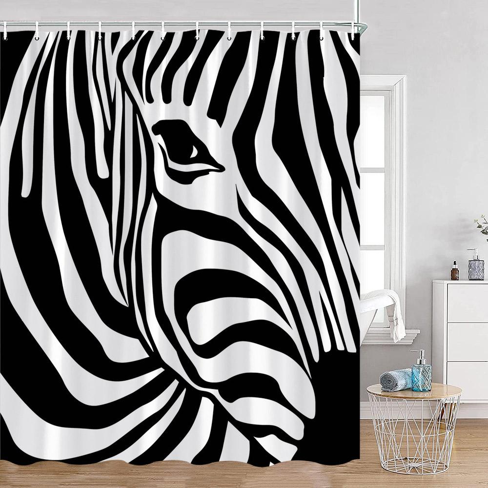 Leopard Pattern Shower Curtain Panther Wild Animals Modern Fashion Bathroom Decorations Ployester Bathtub Curtain with Hooks