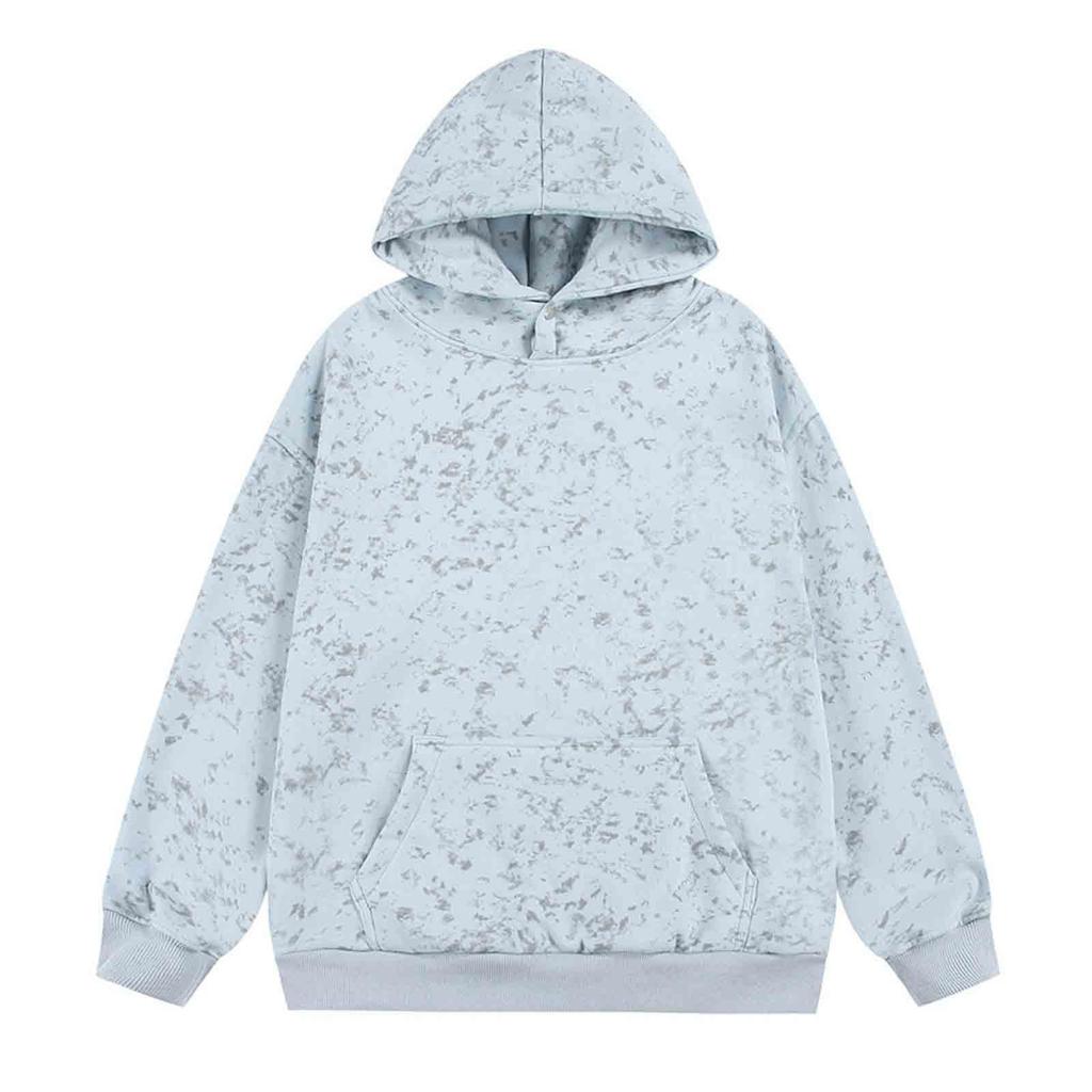 Men's Casual Hoodie,loose,large-sized Tie-dye Printed Hoodielong-sleeved Pocket Downcast Shoulder Hoodie