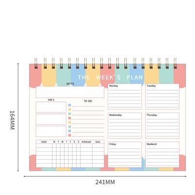 Weekly Plan 2026 Planner Notebook Daily Planner Reminder Schedule Journal A5 Planner Notepad Writing PU 2026 English Agenda Book