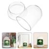 Dust-proof Cylindrical Plant Vase Fresh-keeping Transparent Glass Cover  Household