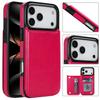 Double Buckle with Card Holder Solid Color PU Leather Cover for IPhone 17 Air 16E 16 Pro Max 15 14 Plus 13 12 11 8 7 6 Case