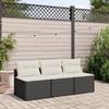 VidaXL Garden Sofas Without Armrests with Cushions 2 Pcs, Patio Seating, Outdoor Balcony Terrace Furniture, Black 365832