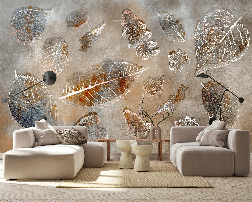 Wallpaper Autumn Leaves Vintage