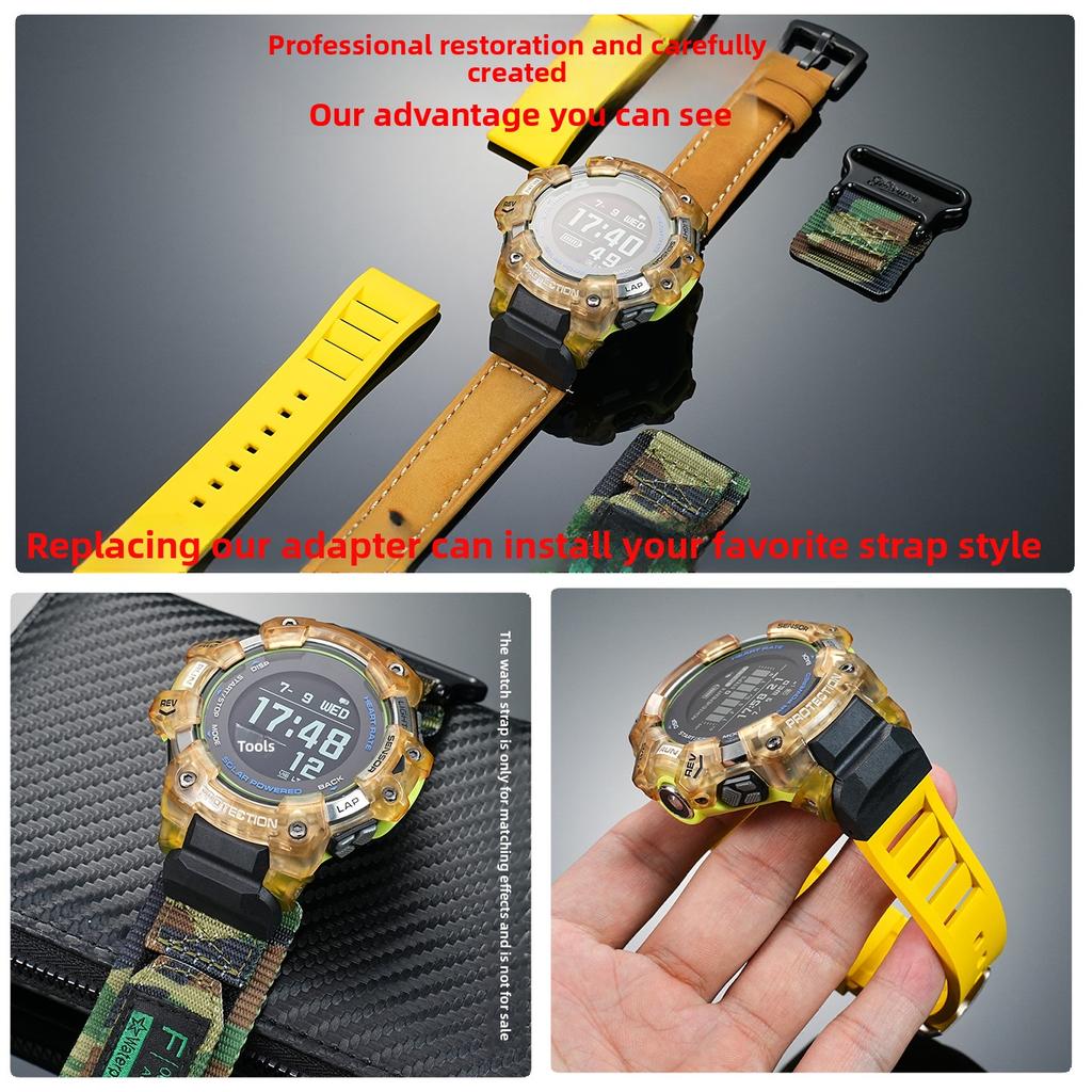 GBD-H1000 Adattatore Cinturino Modificato Per Casio GBD H1000 gbd h1000 Connettore Cinturino in Gomma Pelle Vera Convertitore Braccialetto