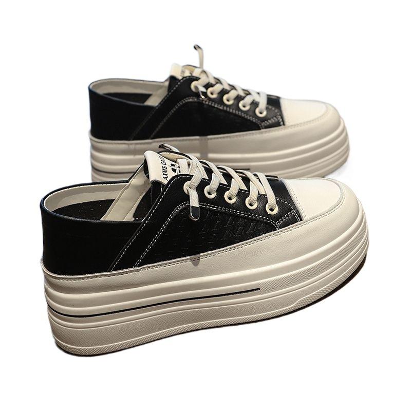 Inner Height-increasing Little White Shoes Women's Autumn New One-pedal Lightweight Soft-soled Versatile Casual Sports Board Shoes