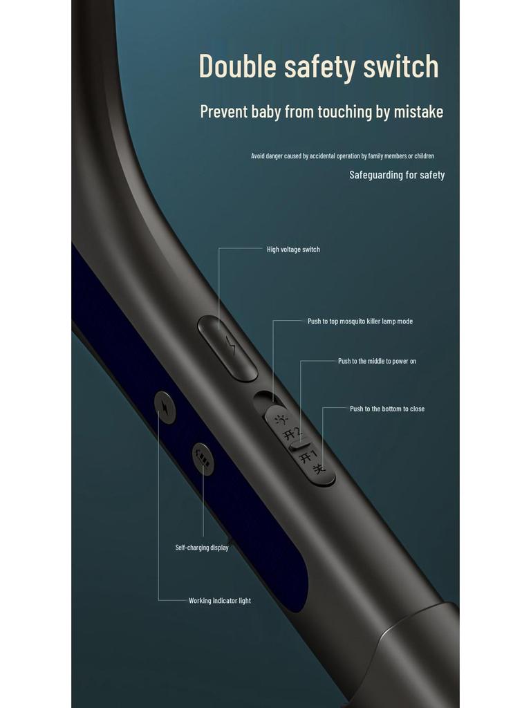 USB Rechargeable 3-in-1 Foldable Electric Mosquito Swatter with Automatic Fly Lure and Retractable Design