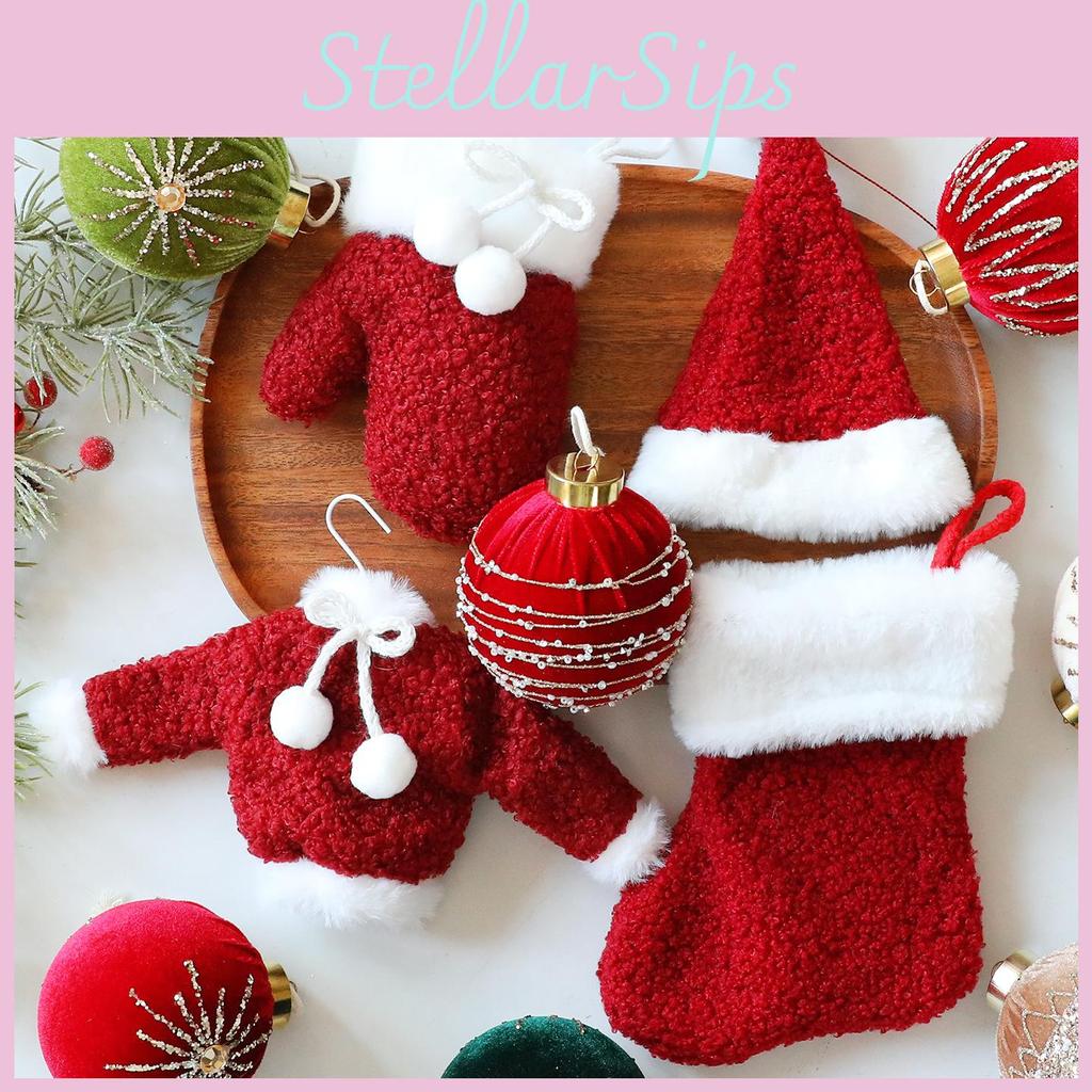Christmas Tree Decorations With Socks Hat Gloves For Holiday Home Decor