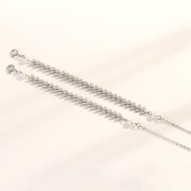 Creative Feather Wheat Ear Bracelet Simple Ankle Bracelet Small Fresh Bracelet Versatile Ins Mori Girlfriend Bracelet