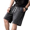 High-end American Retro Pure Cotton Washed Splicing Shorts Men's Summer New Loose and Old Straight Five-point Pants
