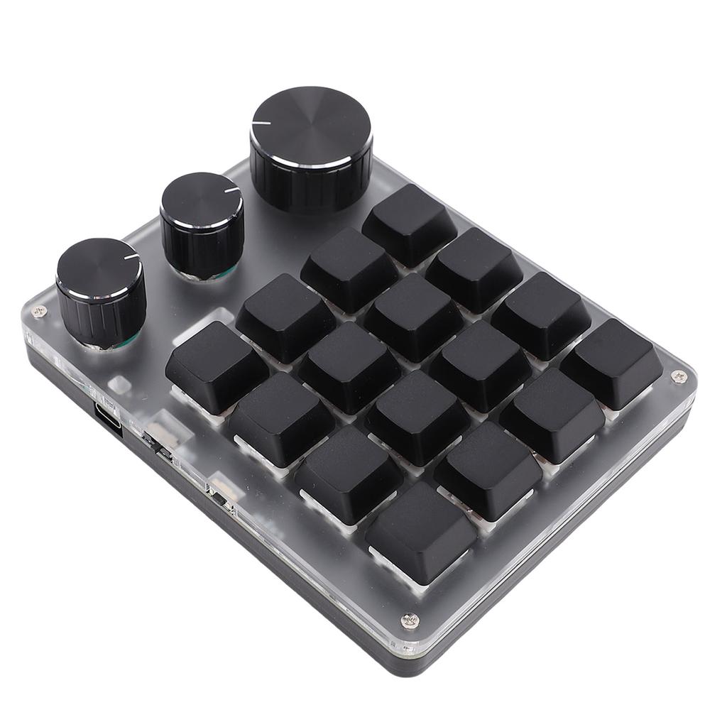 Tastatur 16 Tasten 3 Drehregler 2,4G Kabelgebunden 3 Modi Rot Mechanisches Tastaturfeld Anpassen