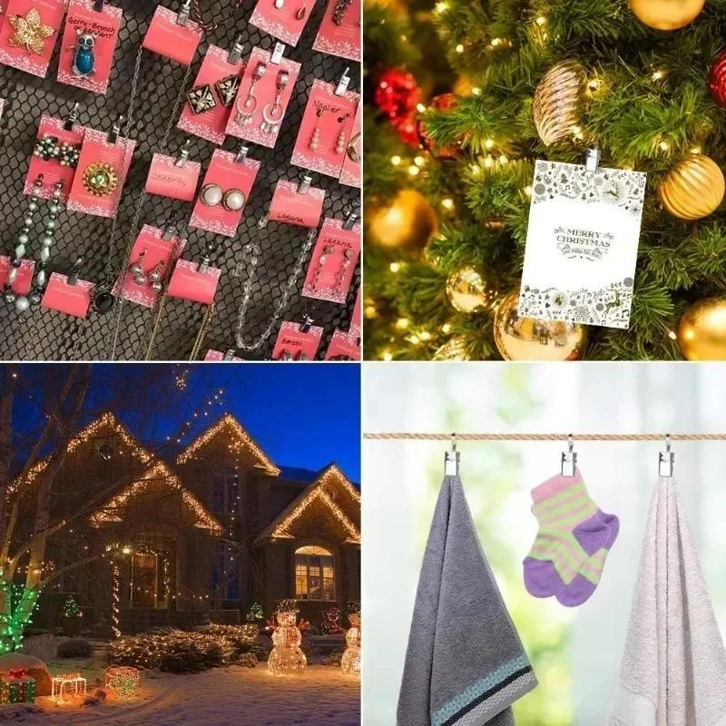 60/10Pcs Stainless Steel Curtain Clips With Hooks Heavy Duty Hanging Clamps Window Curtain Hook Clips For Home Decoration Crafts