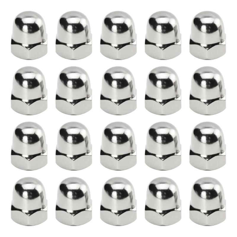 Closed End M 8 Acorn Nut Set In Stainless Steel, Hexagonal Cap Fastener Nut, 20Piece Pack for Hardware Repair Work